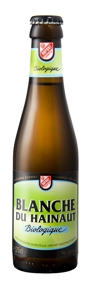 5410702001307 Blanche du Hainaut Bio 25cl - Packshot officiel bouteille haute définition Brasserie Dupont